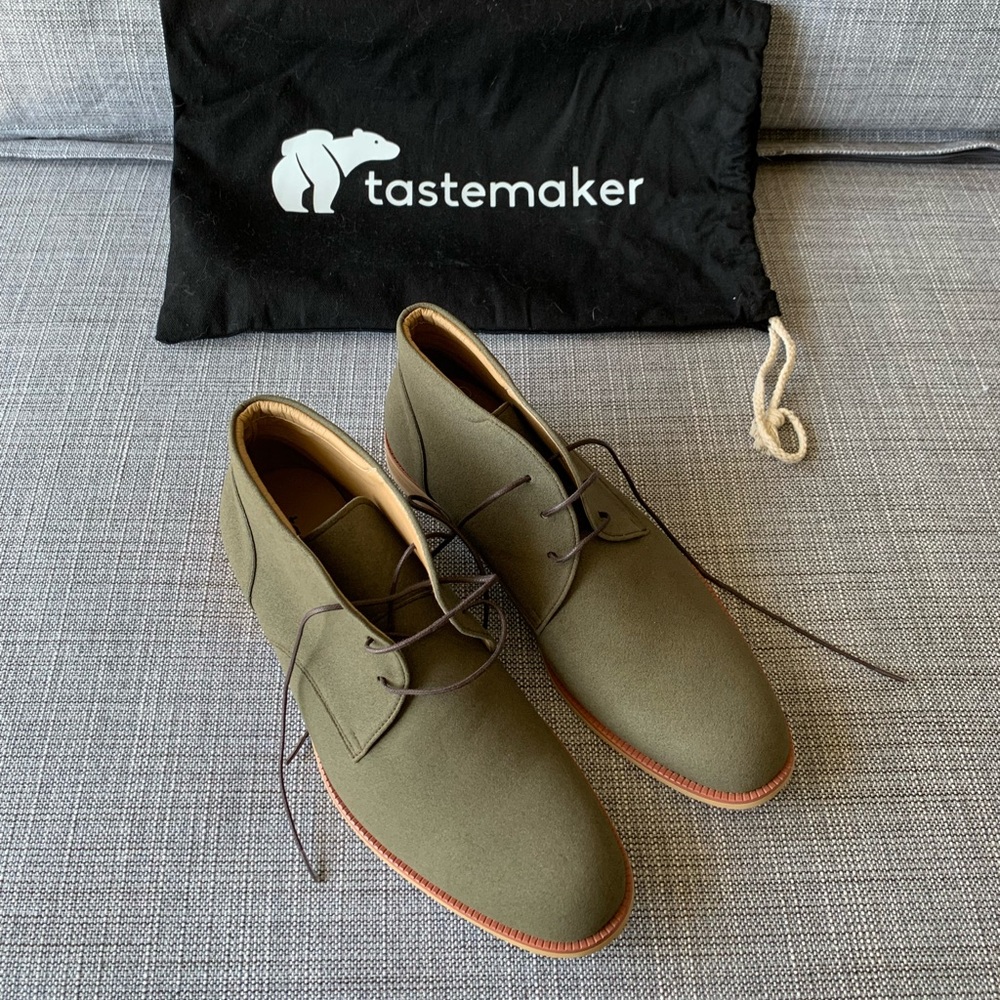 Vegan Men’s Khaki Green Lace-Up Chukka Boots - Size 44 / 11